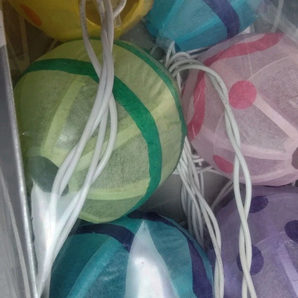 Department 56 Easter Egg String Of Lights Paper Egg Lanterns Set of 10 USED READ